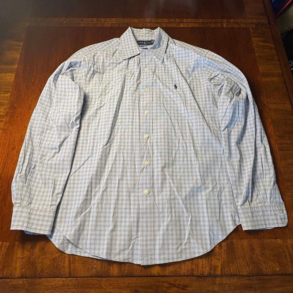 Polo Ralph Lauren Classic Fit Plaid Button Down Dress Shirt 16 34/35